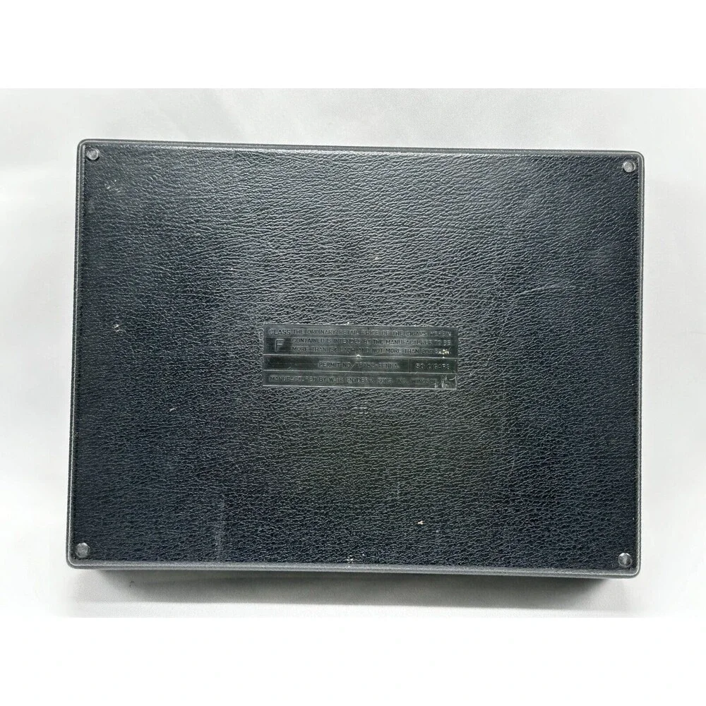 VINTAGE Mark IV Magnates Black Plastic Cigar Box w Gold Eagle Emblem  9.75”x7.5”